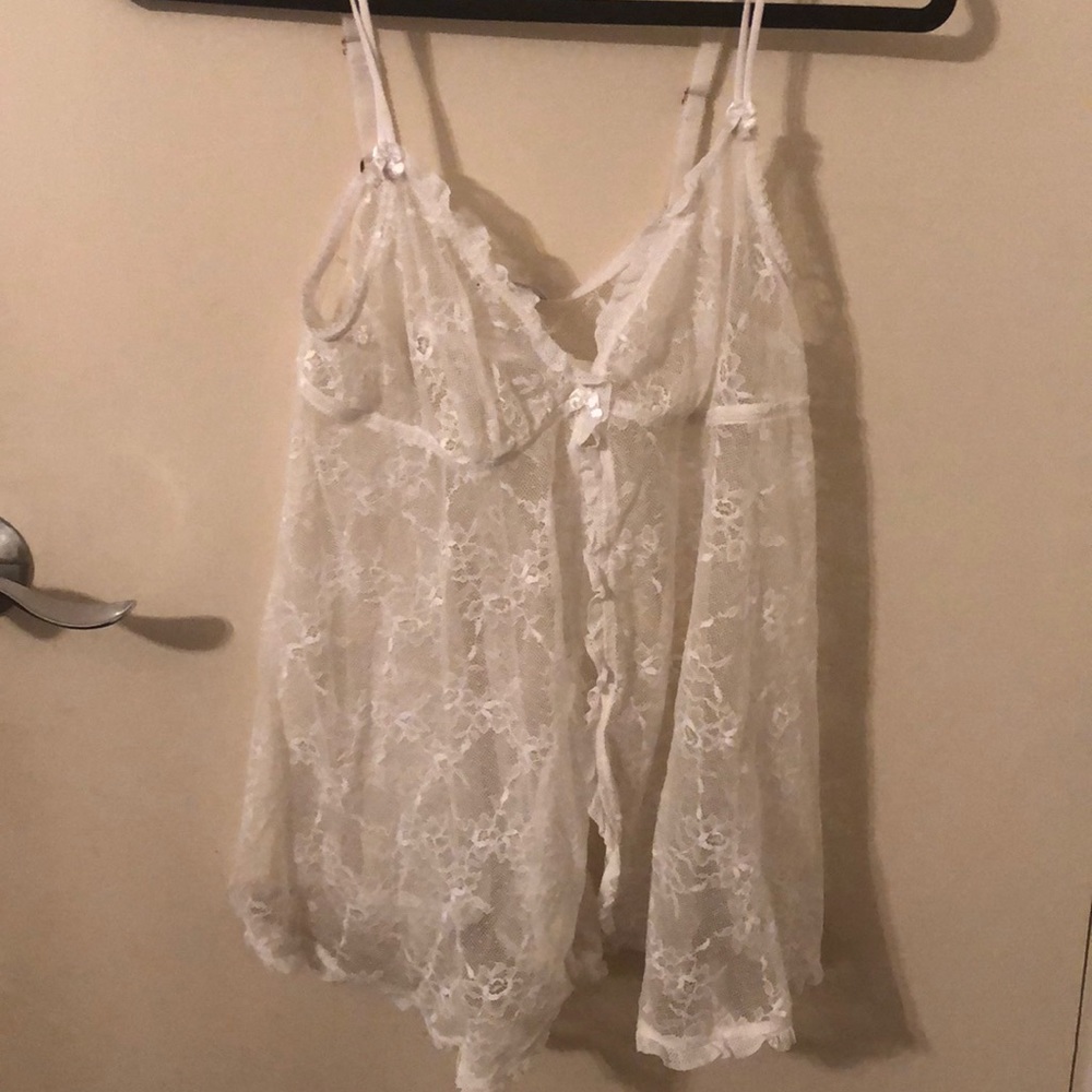 Badgely Mischka White Lace Lingerie